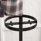 HOMCOM Floor Coat Hanger with Umbrella Holder and 8 Metal Disc Hooks Ø34 x 177cm, Black - Borgè