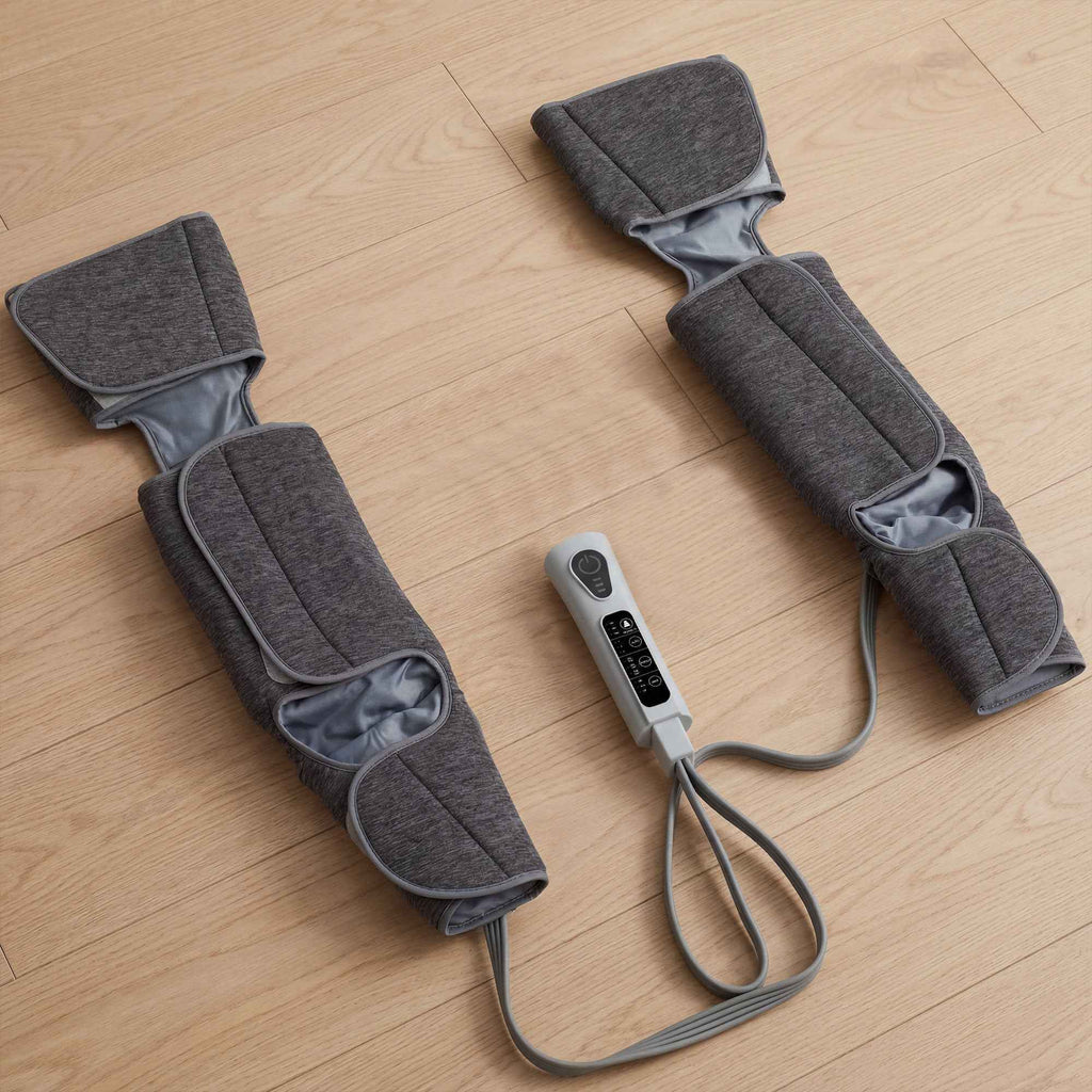 HOMCOM Air Compression Leg Massager with 3 Modes, 3 Intensities, 2 Heat Levels, 77x96x12 cm, Grey