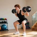 SPORTNOW 20kg Weight and Barbell Set with Non-Slip Grips, 8 Weight Discs, Barbell Bar and 2 Steel Dumbbell Bars