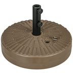 Umbrella Base with 2 Built-in Knobs, HDPE and Steel, Ø51x36 cm, Brown and Black