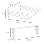 HOMCOM Retractable Wall-Mounted Clothes Airer for Indoor and Outdoor Use, 63.5 x 60 x 20 cm, White