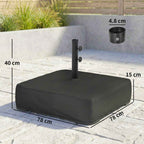 Outsunny Sand Fillable Umbrella Base 80kg/Wet Sand 90kg, for Ø48mm Poles, Black