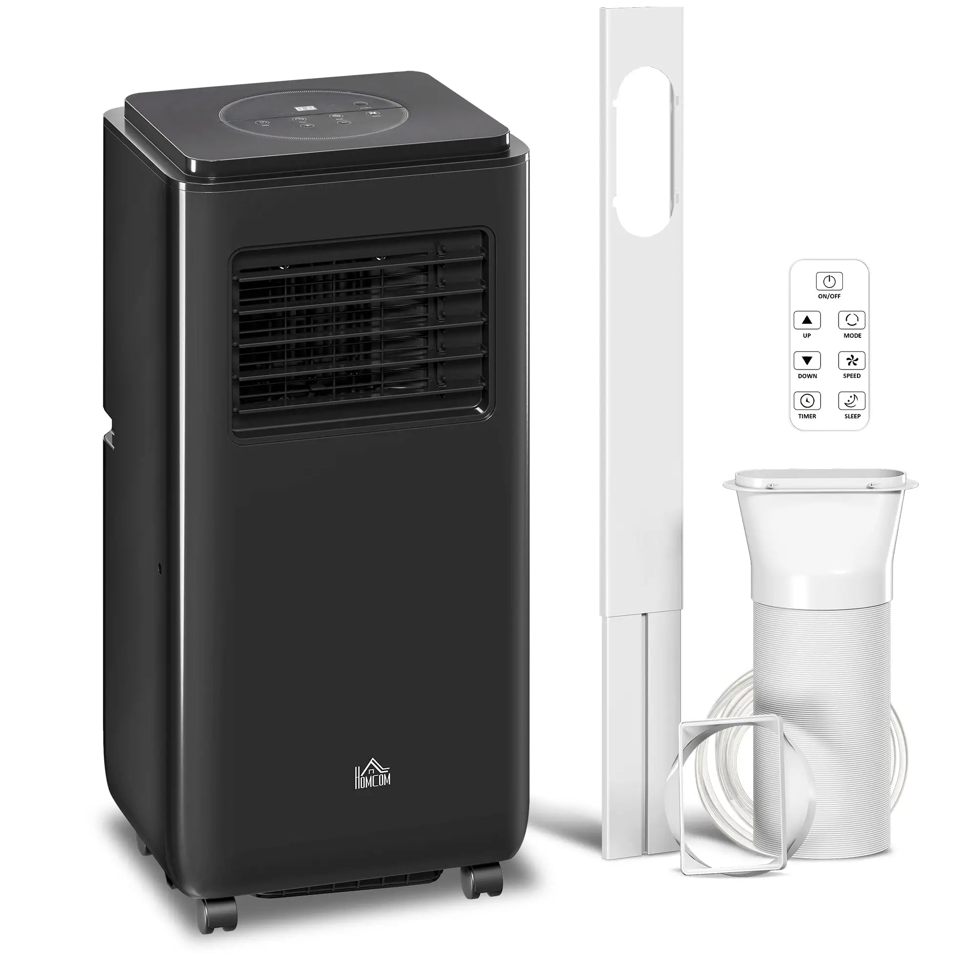 Portable Air Conditioner 950W with 5 Modes and 3 Speeds, in ABS Plastic and Steel, 33x28x70.4 cm, Black