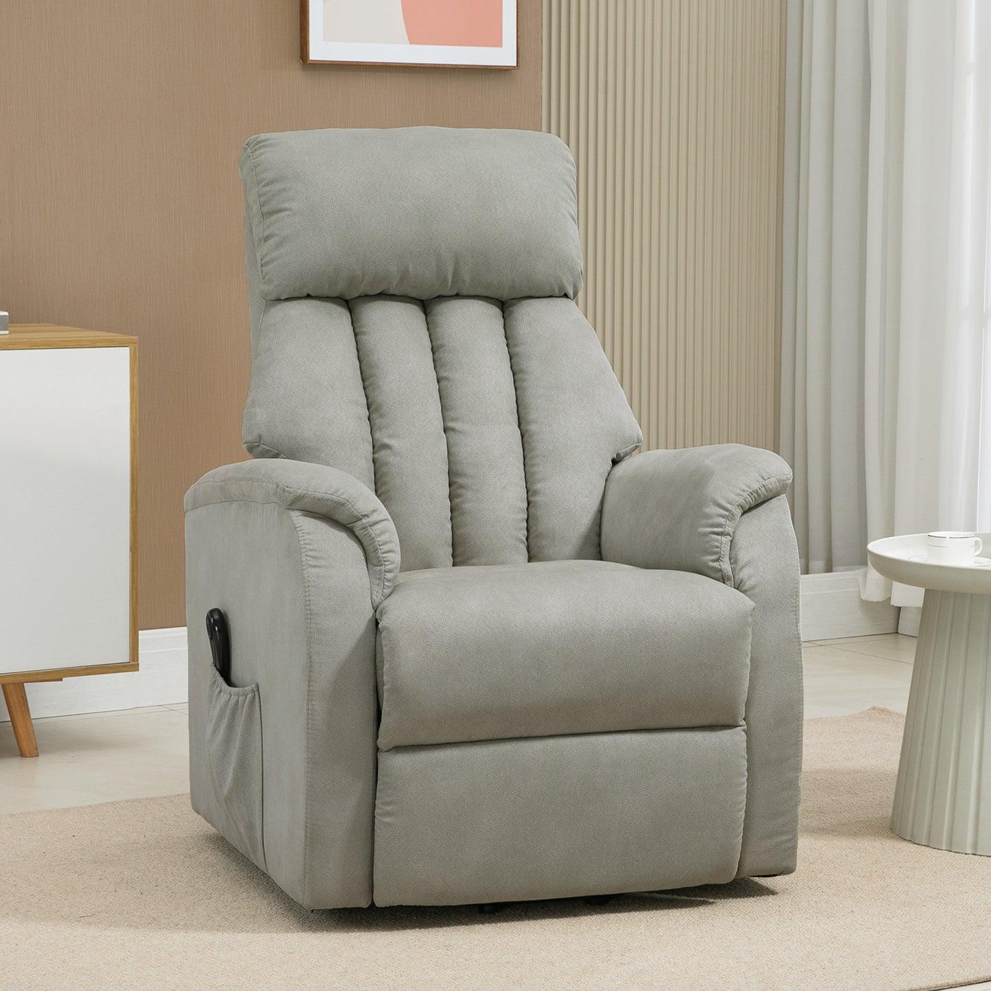 Lift Armchair Reclining 150° max with Remote Control and Footrest, 75x93x110 cm, Grey