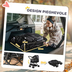 Foldable Dog Stroller with Swivel Handle and Storage Basket, Black - Borge' Group Limited
