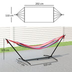 Outsunny Freestanding Hammock with Stand, Adjustable Height and Carry Bag, 310x117x105 cm, Red