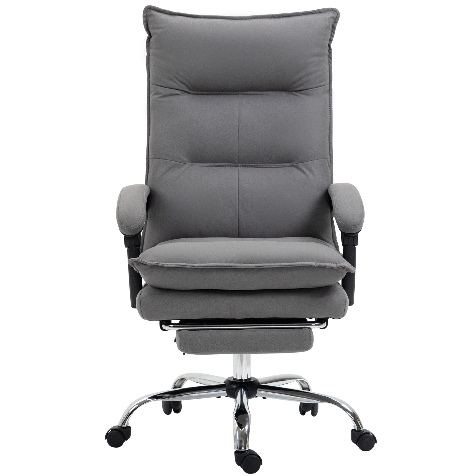 Heated Massage Office Chair, 155° Reclining with Extendable Footrest, Grey
