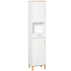 Kleankin Mobile Salvatius Wooden Wooden Bathroom, Column Mobile With Cabinets And Drawer 39x30x180cm - Borgè