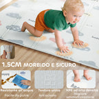 Children's Rug with Alphabet Letters and Waterproof Surface in Multicolor XPE, 194x176.5x1.5 cm