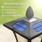 Outsunny 1.6m Solar Garden Lamp Aluminum, Automatic Switch-On, IP44 Waterproof, Black
