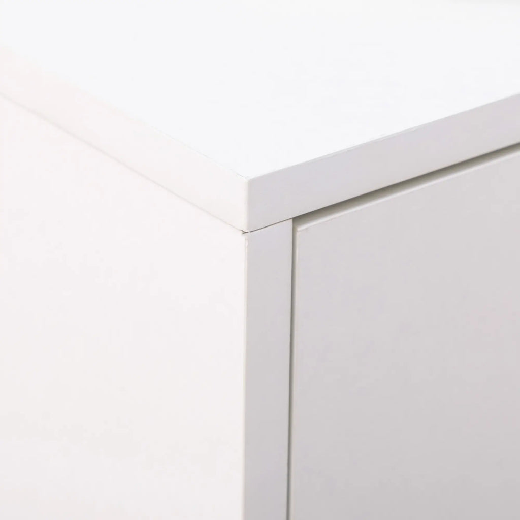 Modern Shoe Cabinet for 12 Pairs of Shoes with 2 Drop-Door and Drawer, 76x26x110 cm, White