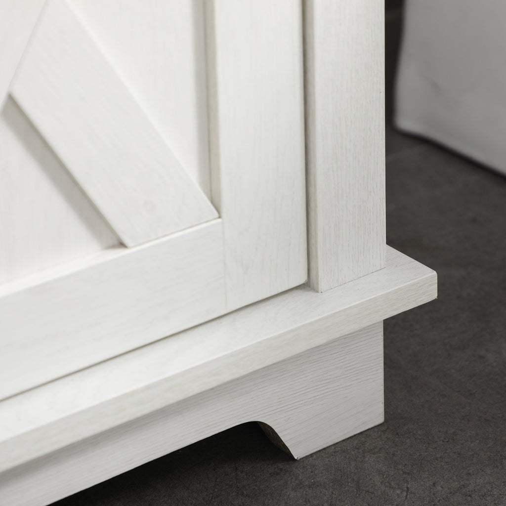 kleankin Bathroom Cabinet Under Sink with 2-Door Cabinet and Open Shelf, Chipboard, 60x30x60 cm - Borgè
