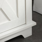 kleankin Bathroom Cabinet Under Sink with 2-Door Cabinet and Open Shelf, Chipboard, 60x30x60 cm - Borgè