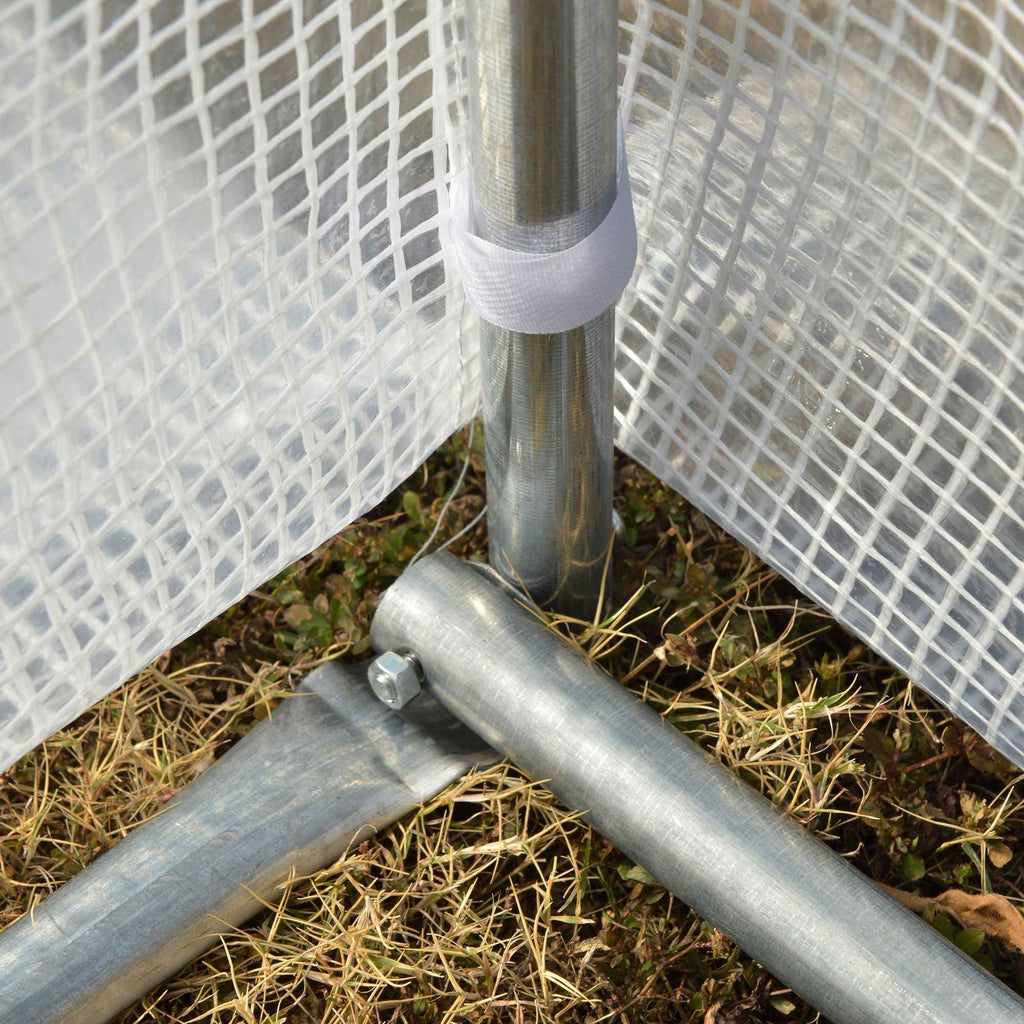 Outsunny Tunnel Greenhouse with Door, Panels and 8 Roller Windows, in Galvanized Steel and PE, 3.97x3x2 m, White