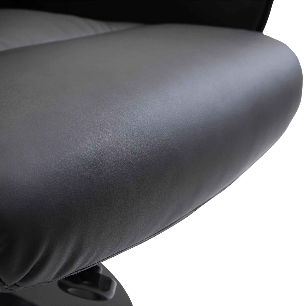 HOMCOM 360° Swivel Metal and Faux Leather Relaxing Chair with Footrest and Adjustable Backrest, Black