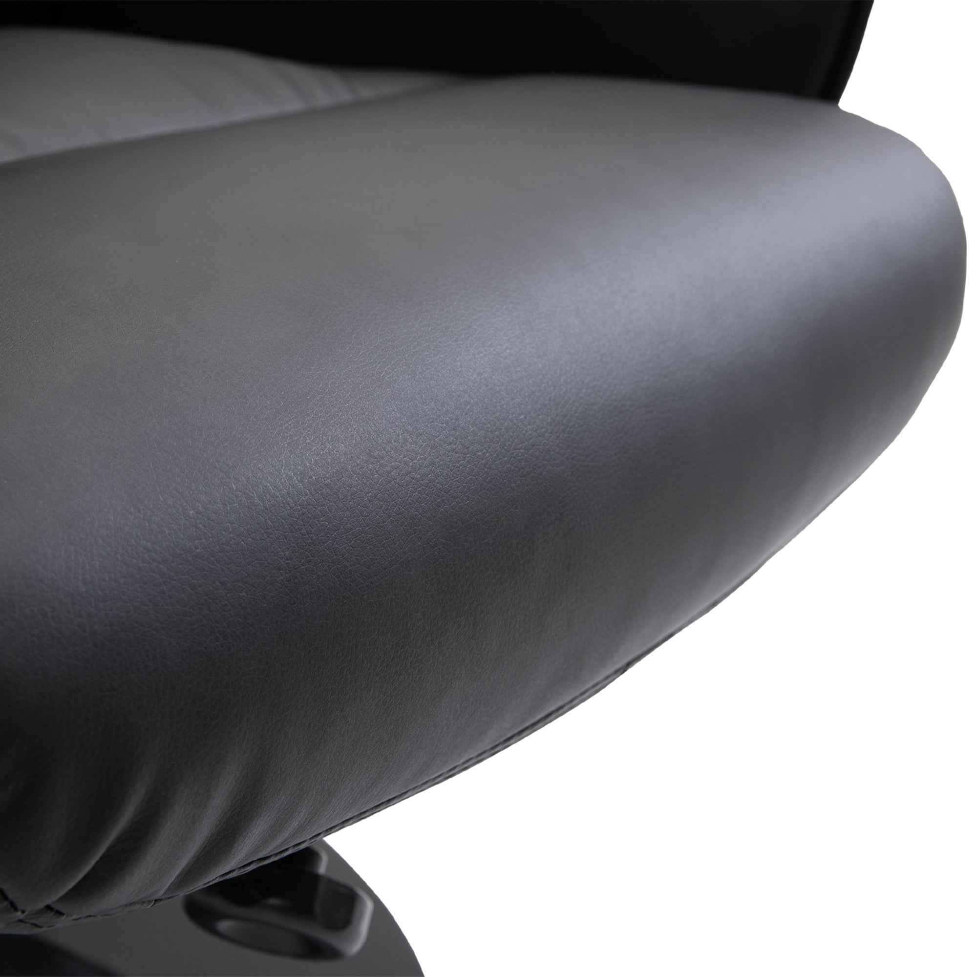 HOMCOM 360° Swivel Metal and Faux Leather Relaxing Chair with Footrest and Adjustable Backrest, Black