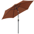 Tilting Garden Umbrella with Crank, in Aluminium, Metal and Polyester, Ø260x235 cm, Black and Coffee