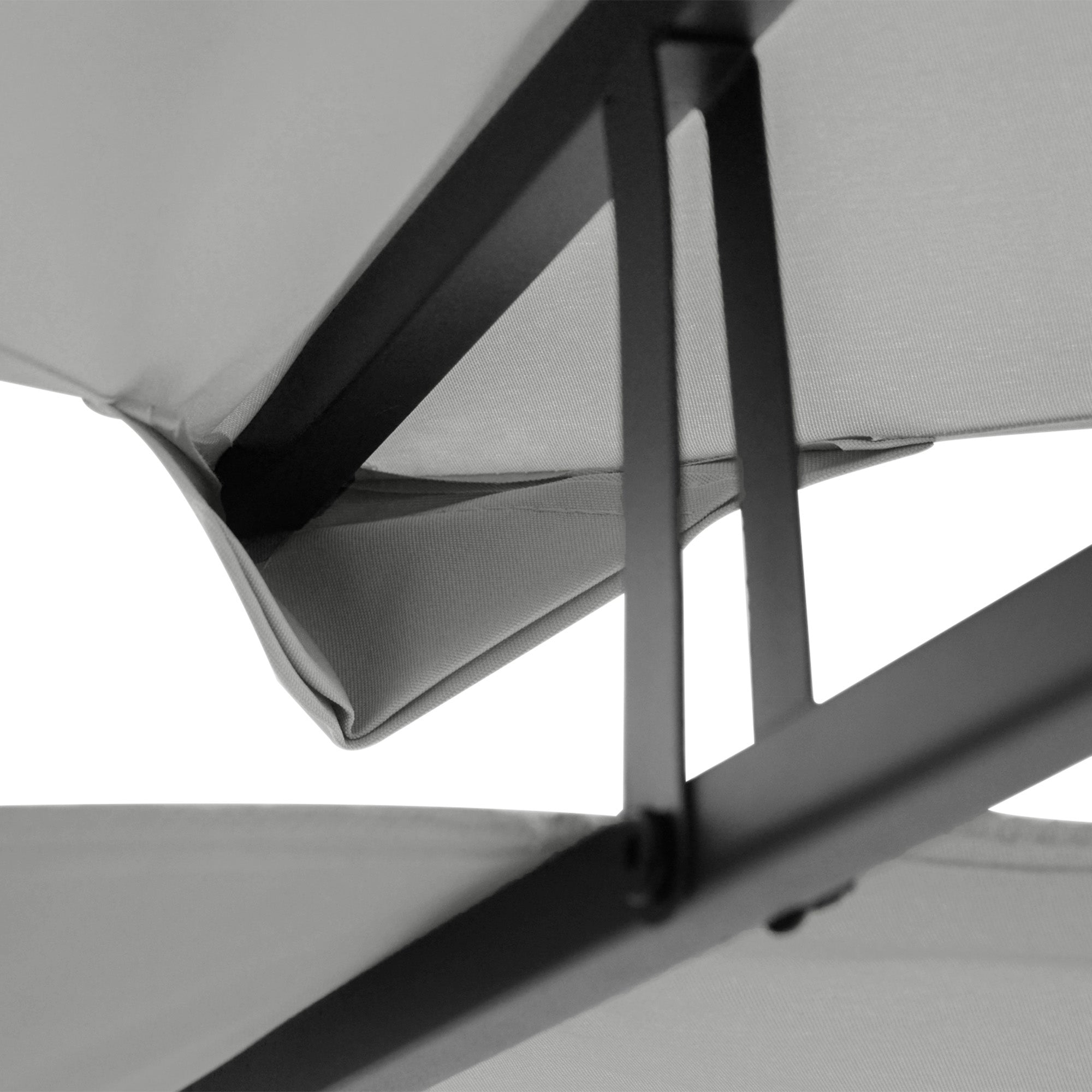 4x3m 2 Tier Polyester Gazebo Cover with Straps and 10 Drain Holes, Grey