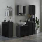 kleankin Bathroom Vanity Unit for Pedestal with Cabinet 2 Doors, 60x30x60cm, Black - Borgè
