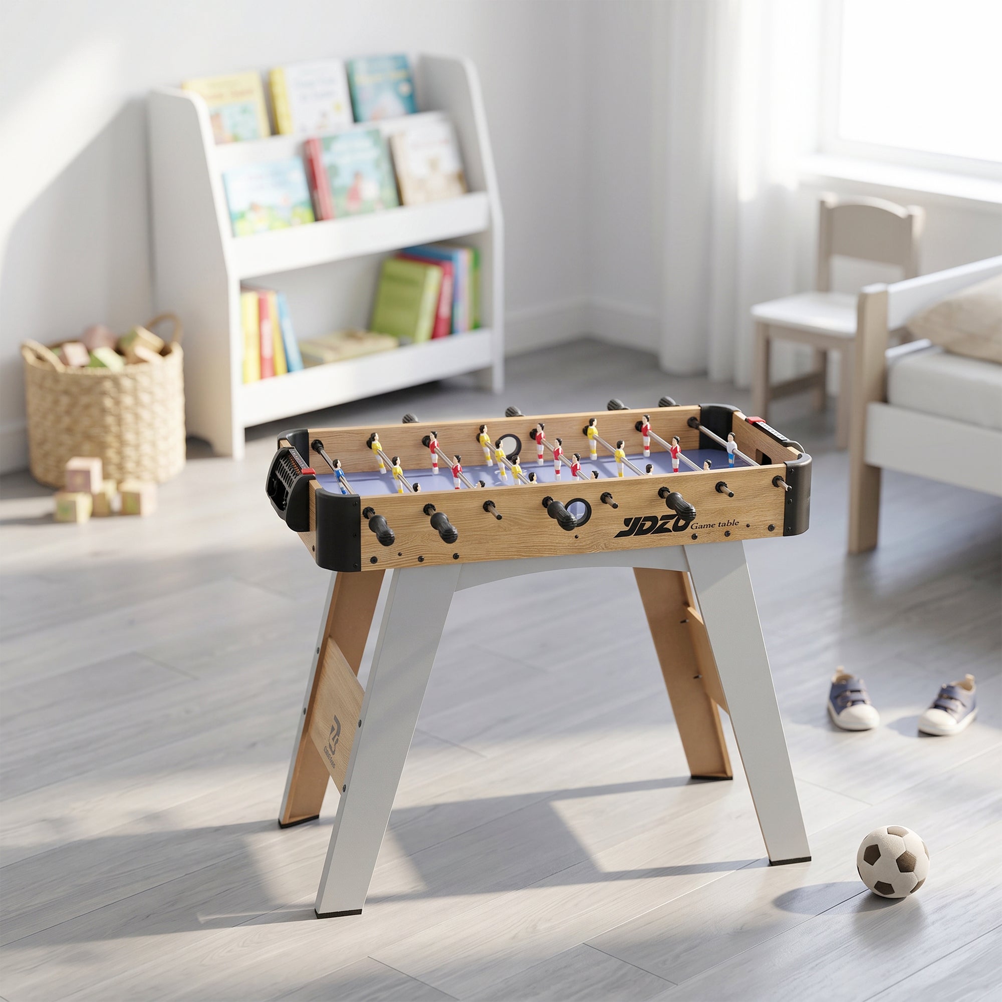 SPORTNOW Table Football: 89cm Mini Table, 2 Manual Scoreboards, Purple