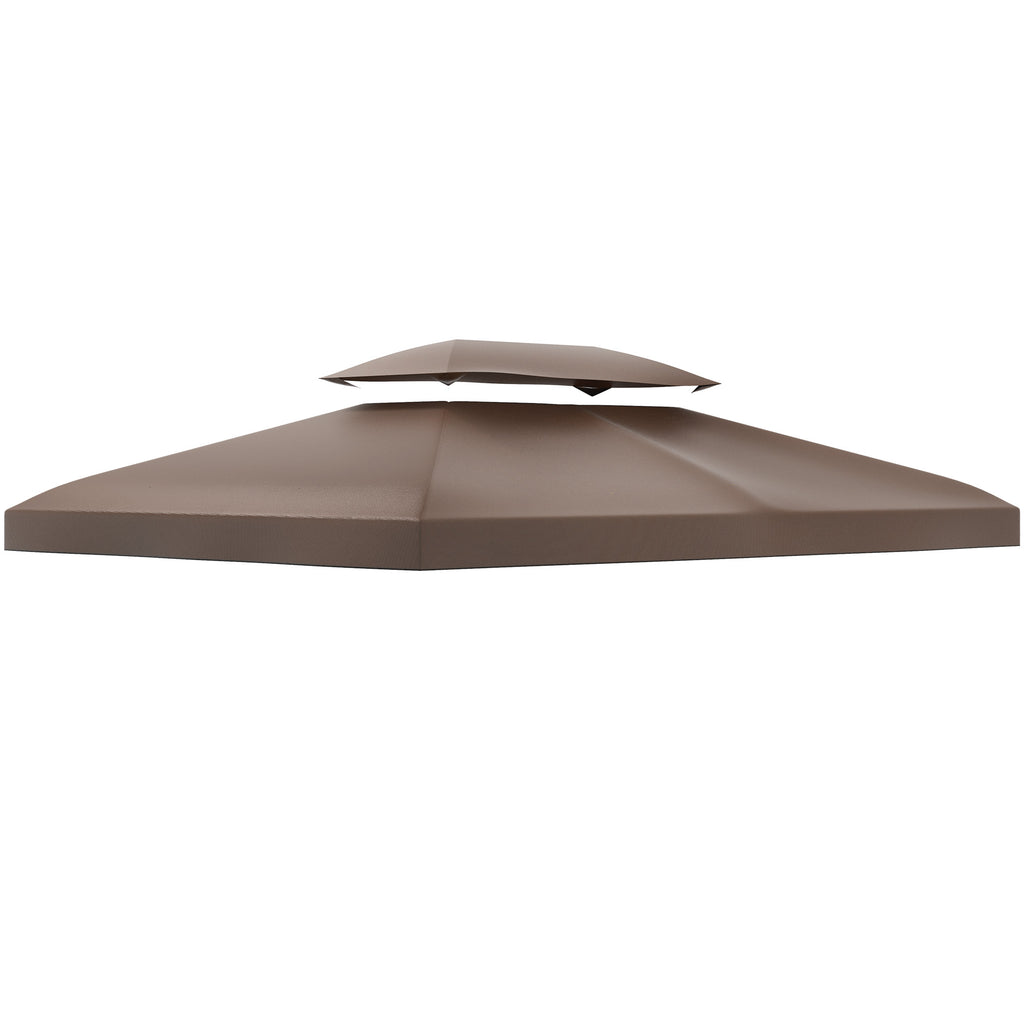 Garden Gazebo Cover Replacement Roof Anti-UV Waterproof Polyester 3x4m, Brown