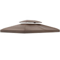Garden Gazebo Cover Replacement Roof Anti-UV Waterproof Polyester 3x4m, Brown