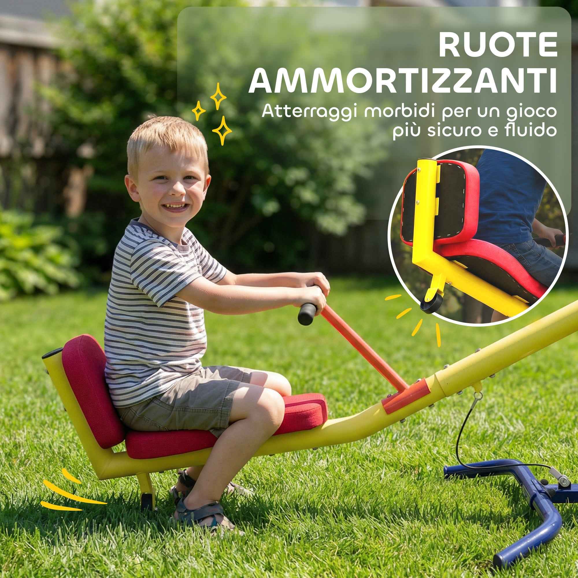 Swing Seesaw 360° Rotating 253x96x75 cm Multicolor