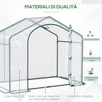 Outsunny Outdoor Greenhouse with Zip Entry and Top Air Vent, in Plastic and Steel, 180x100x152 cm, Transparent