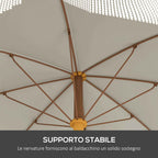 Outsunny Space-Saving Beach Umbrella with UV40+ Protection and Carrying Bag, Light Grey