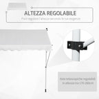 Outsunny 2x1.5m Outdoor Roller Awning with Crank, Adjustable Height and Angle, White