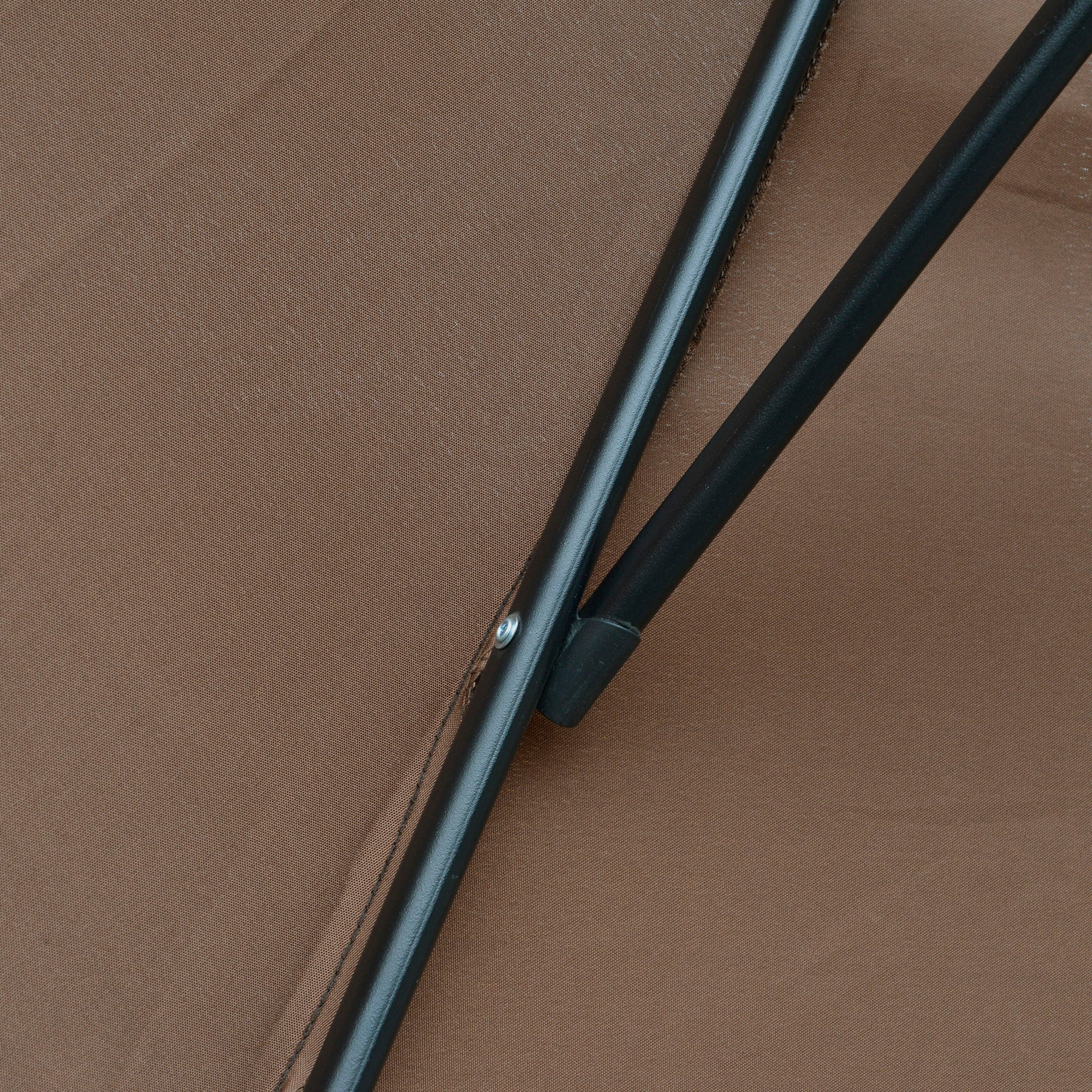 Outdoor Umbrella Ø3x2.5 m with Cross Base and Crank, in Steel and Polyester, Coffee Color