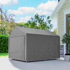 Outsunny 2x2.4m Waterproof Garden Shed with Roll-Up Door and Metal Frame, Light Grey