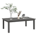 Rectangular Outdoor Coffee Table in Wood Effect Aluminum, 100x60cm, Brown