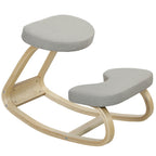 Rocking Kneeling Chair, Fabric and Birch Wood, 50x73x55 cm, Grey