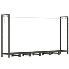 0.8m³ Adjustable Firewood Shed with Waterproof Tarpaulin and Steel Chains, 235x31x116cm, Black