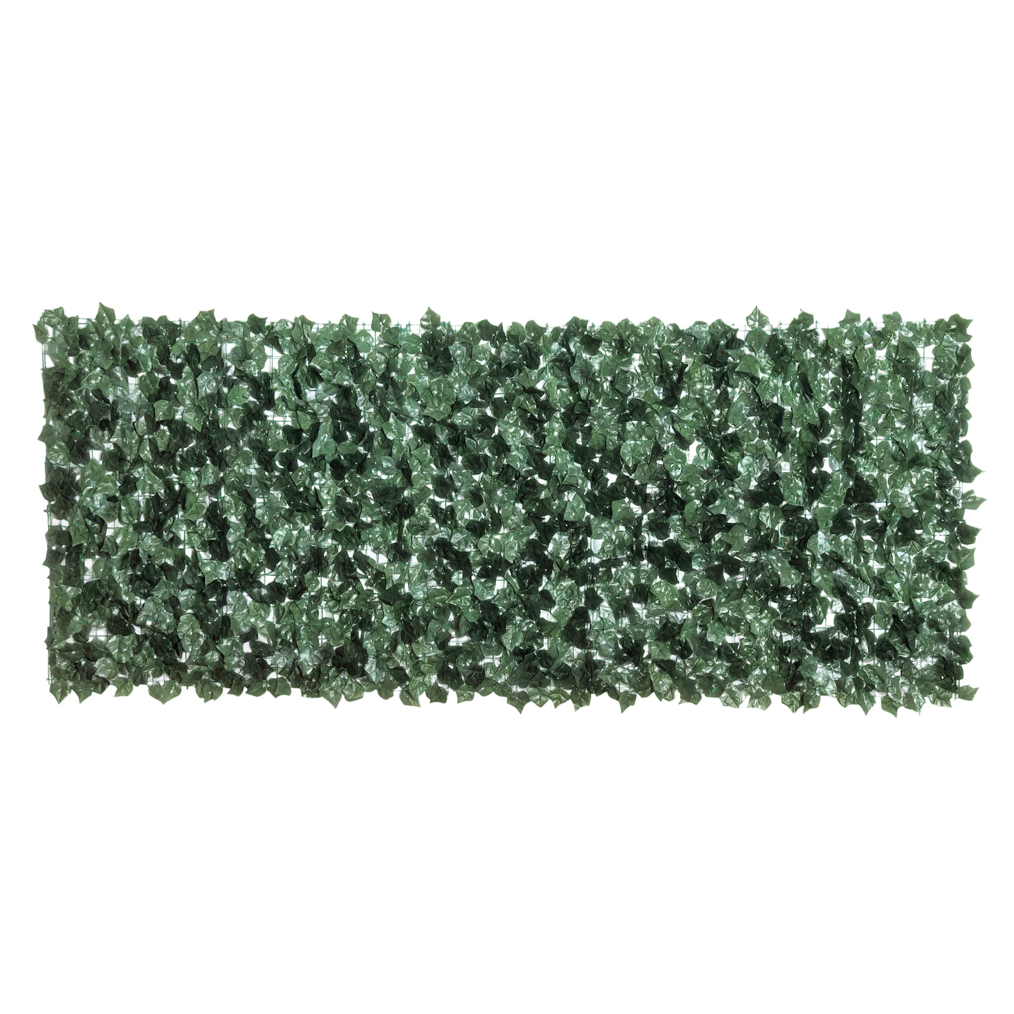 Outsunny Faux Ivy for Balcony in Anti-UV PE, Artificial Hedge Roll with Leaves, 240x100cm, Dark Green