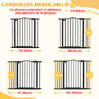 PawHut Extendable Dog Gate Without Screws Adjustable from 74-100 cm High 78 cm in Metal, Black - Borgè