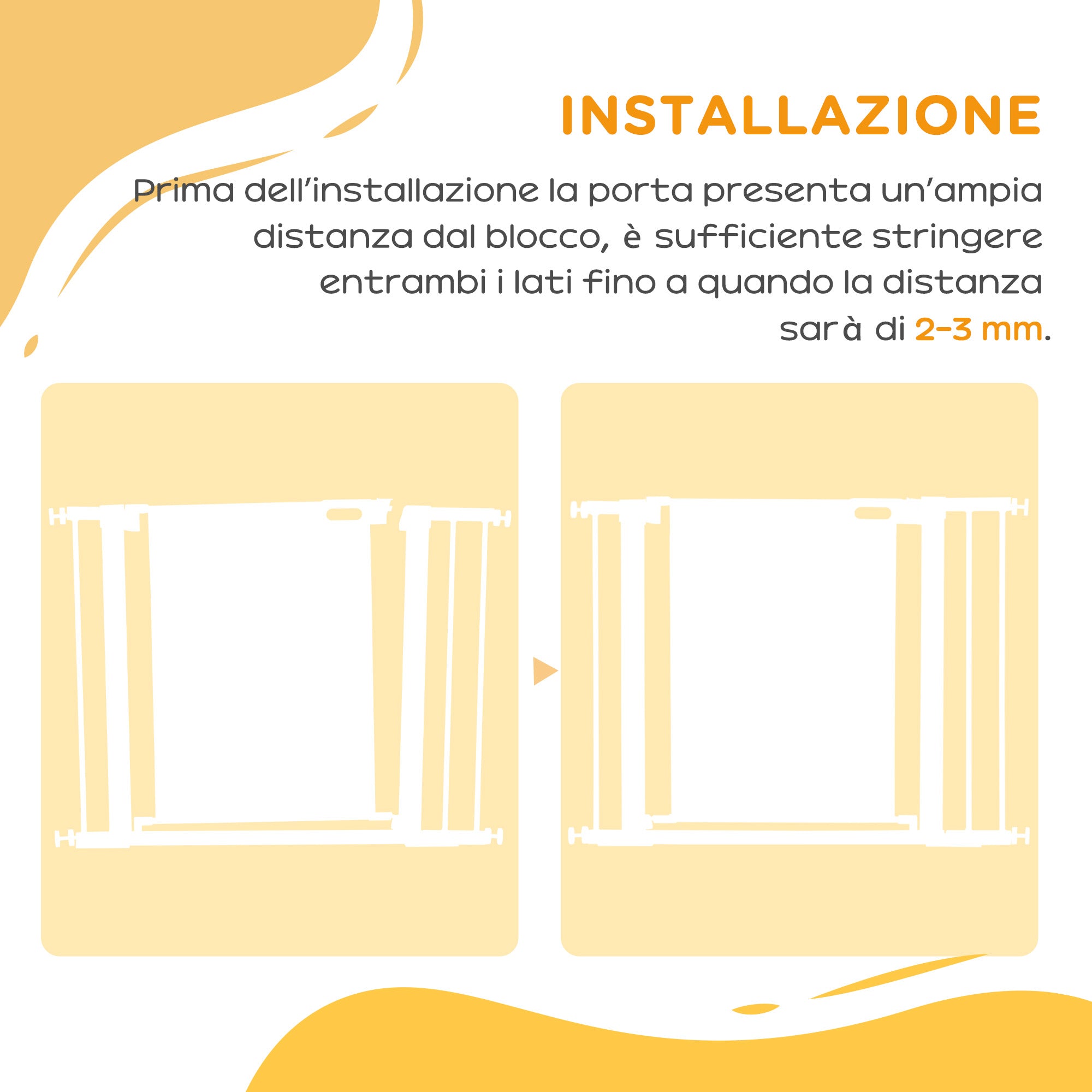 PawHut Extendable Pressure Dog Gate with Automatic Closing, in Steel and ABS, 75-103x76 cm, Black - Borgè