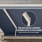 Outsunny Outdoor Awning with Retractable Arms and Crank Opening, 360x250 cm, Grey