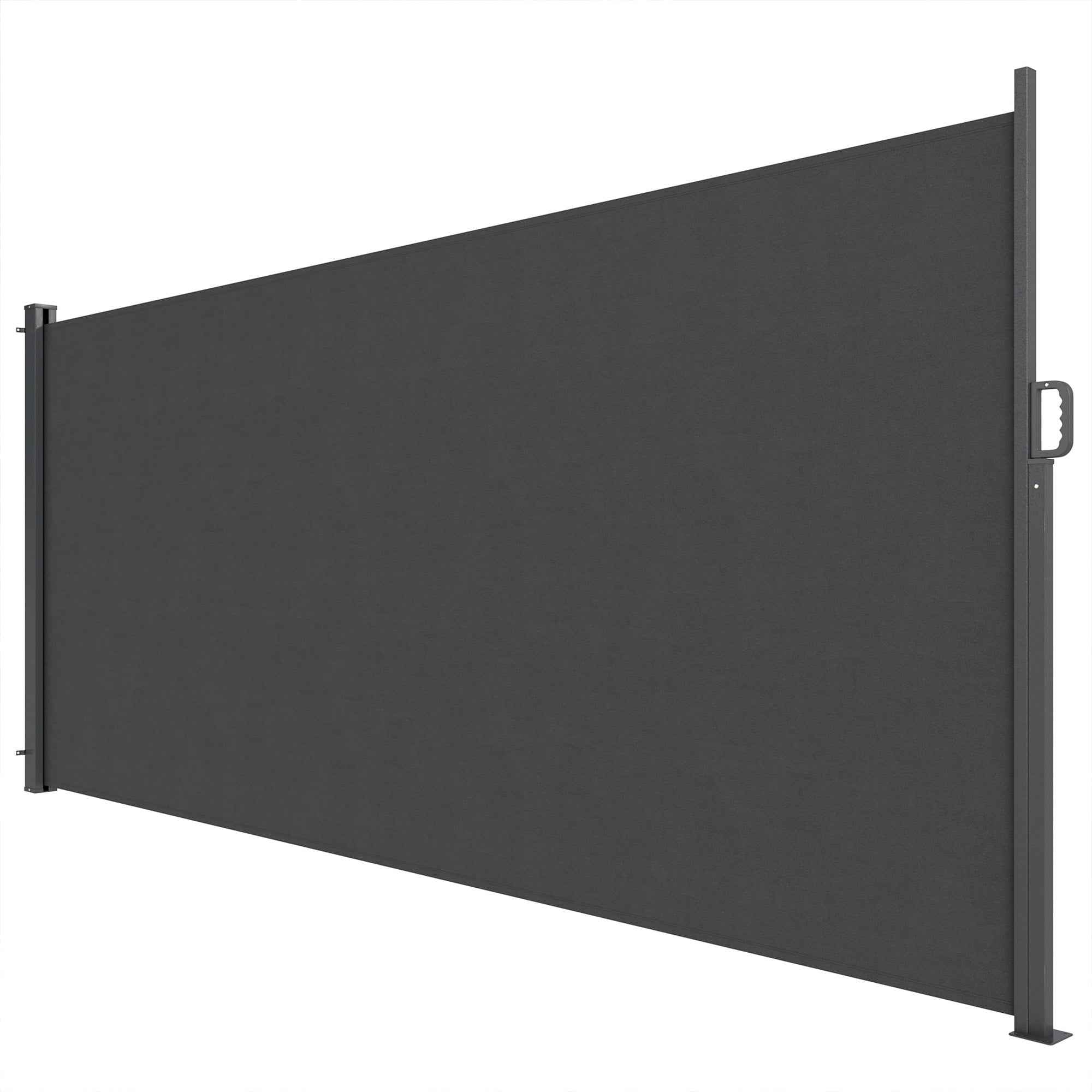 Outsunny Retractable Side Awning Waterproof and UV 50+, in Aluminum, Steel and Polyester, 420x185 cm, Dark Grey