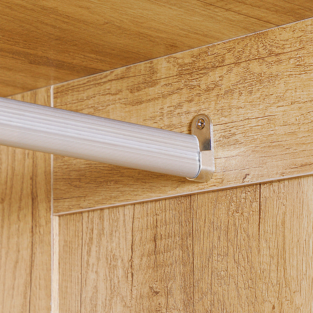 2-Door Wardrobe with 2 Drawers and Hanging Rail, 80x54x180 cm, Wood