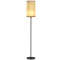 40W Floor Lamp with Foot Switch, Linen Effect Fabric and Metal, Ø25x161.5 cm, Black and Beige