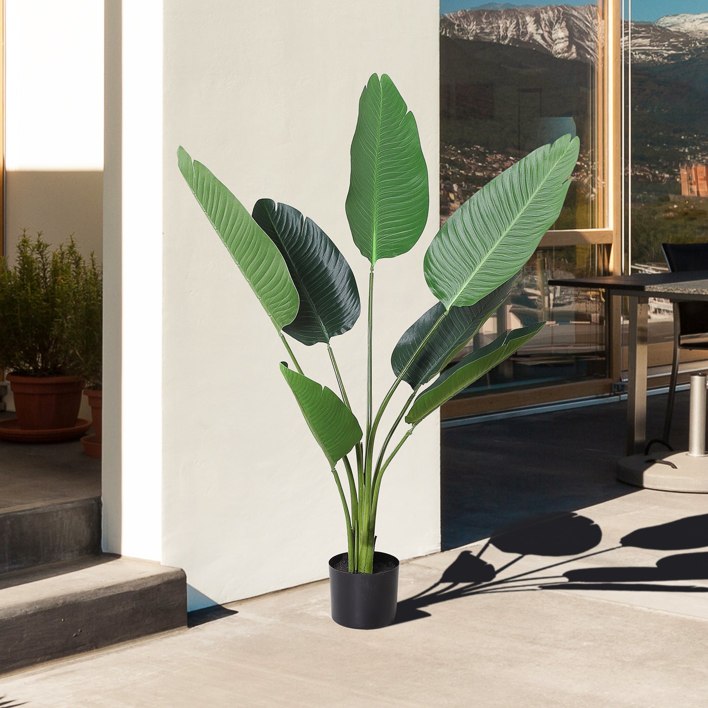 Artificial Bird of Paradise Plant 120cm Tall with Pot for Indoor and Outdoor