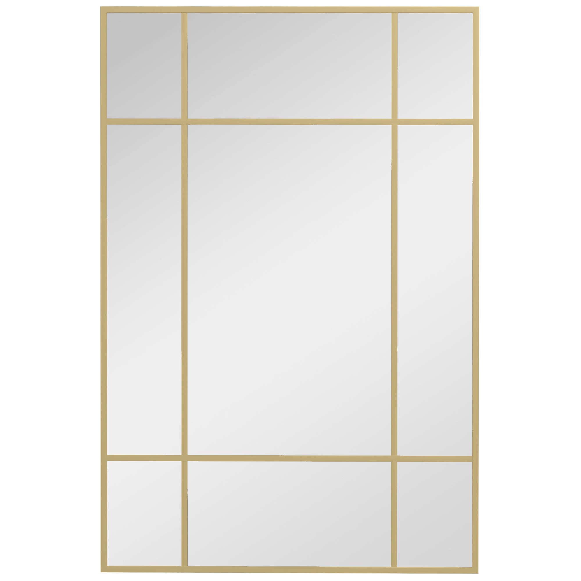 HOMCOM Window Style Wall Mirror with Vertical and Horizontal Mounting, 90x60 cm, Gold
