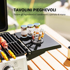 Portable Gas Grill with 2 Burners and Lid with Thermometer, Black