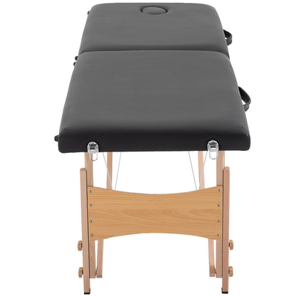 Portable and Adjustable Massage Table with Removable Cushion and Bag, 186x60x58-81 cm, Black