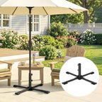 Outsunny Folding Cross Base for 38-48mm Umbrellas, Patio Stand, Dark Grey