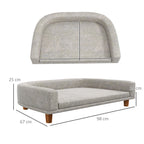 Large Dog Sofa with Removable Cushion, Polyester and Wood, 98x67x25 cm, Grey