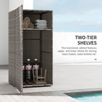 Outsunny garden wardrobe in Rattan pe with 2 rooms, 60x63x120cm, gray - Borgè