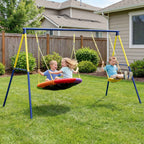 Adjustable Children's Nest Swing and Garden Swing Set, Metal, 265x160x178 cm, Multicolor